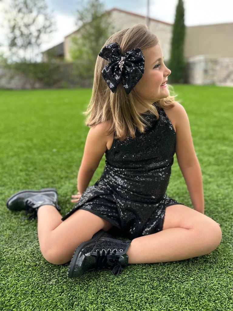 Reputation - Black Sparkle Bow with Snake