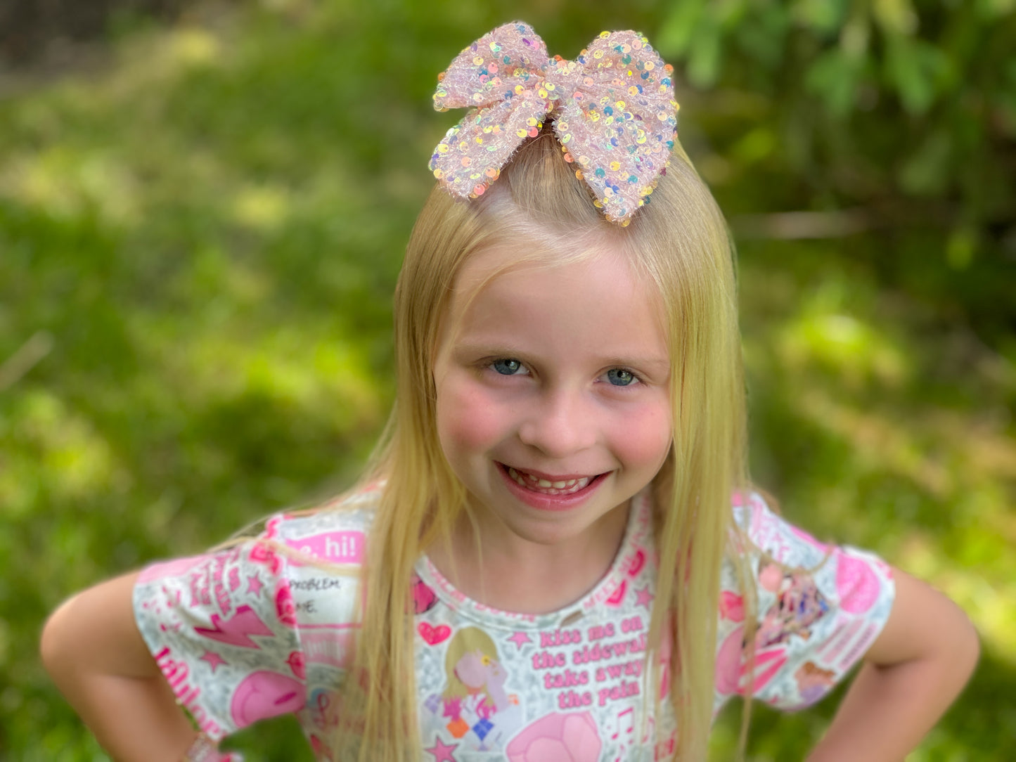 Lover - Pink Sequin Bow