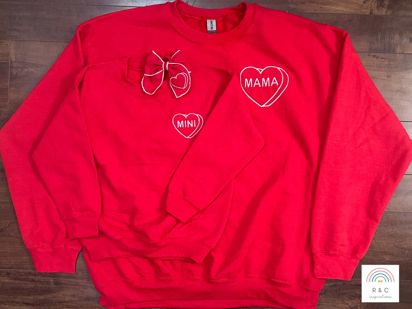 Mini Heart Embroidered Youth Crewneck