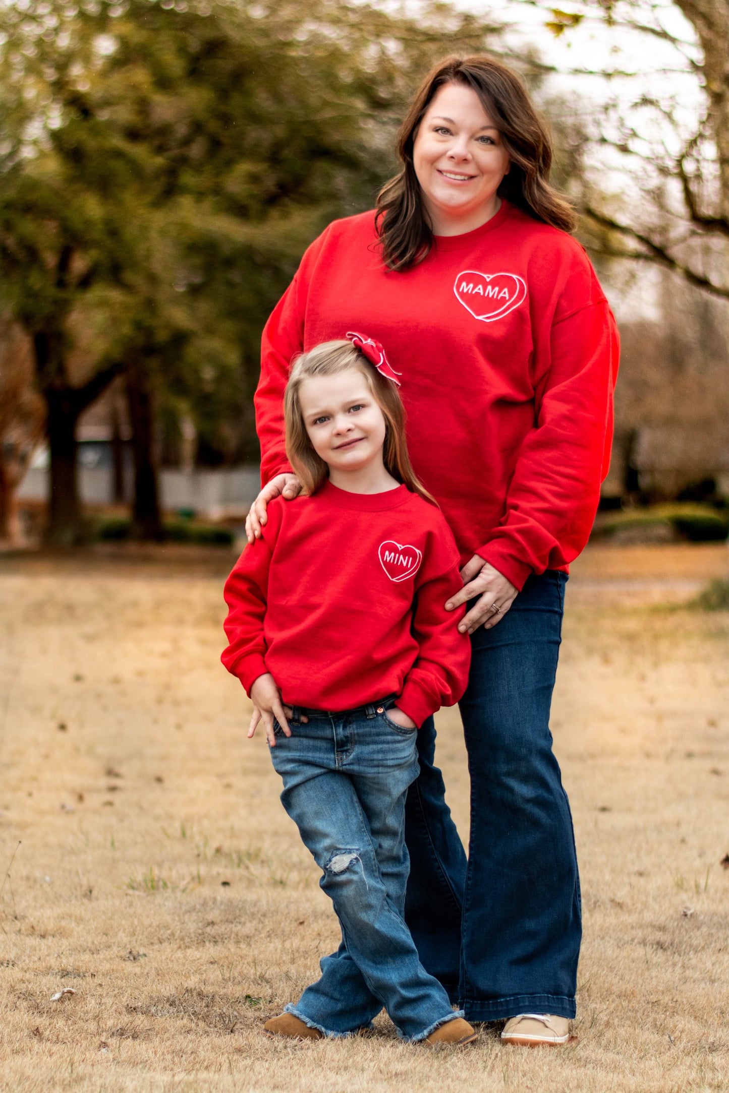 Mini Heart Embroidered Youth Crewneck