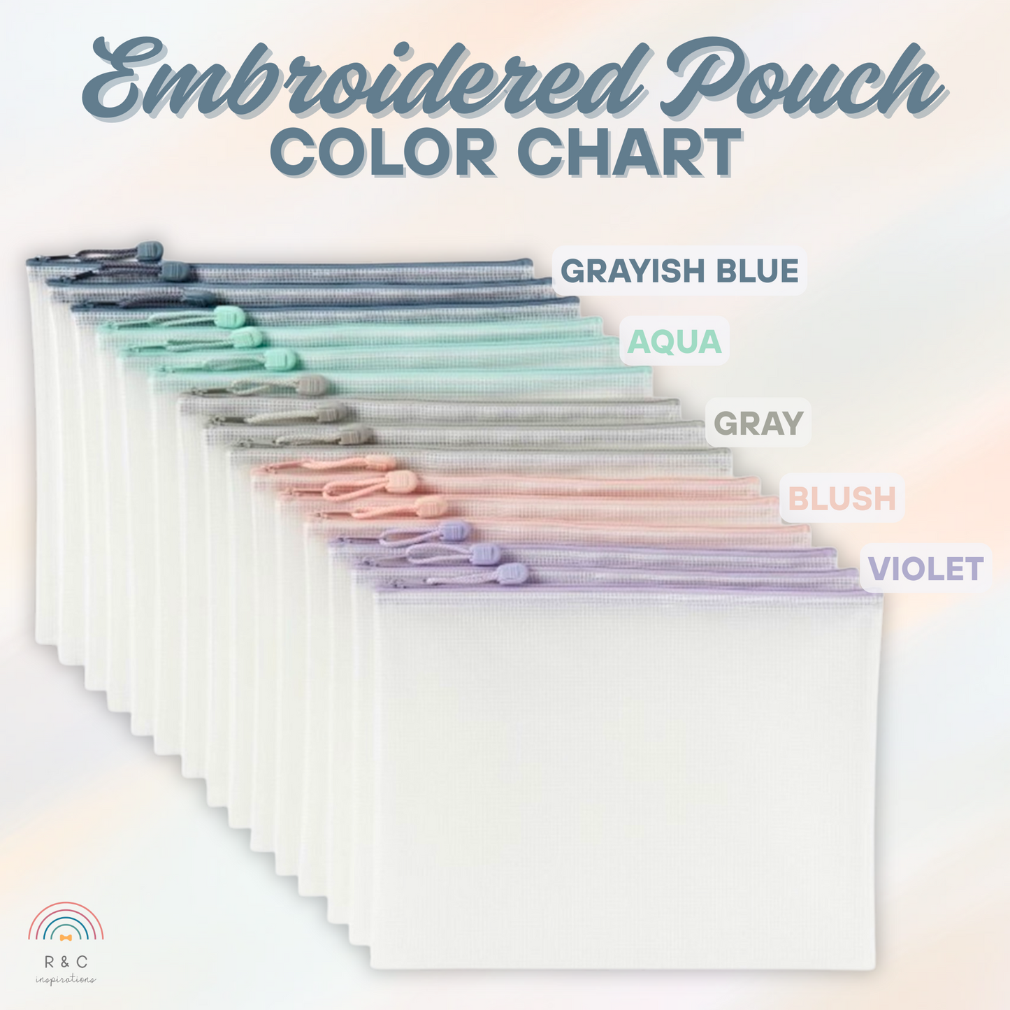 Embroidered Plastic Pouch