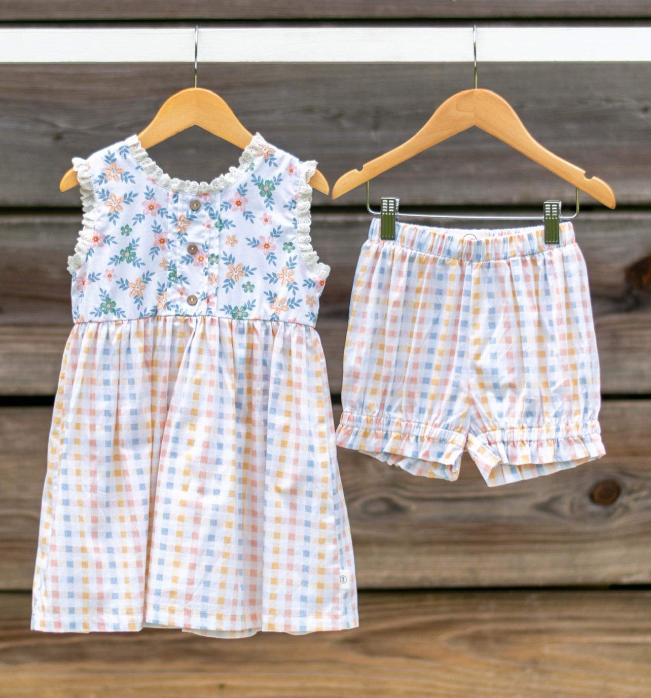 VanLuke Designs ~ Jade Dress Soft Rainbow & Floral (Blue Floral)