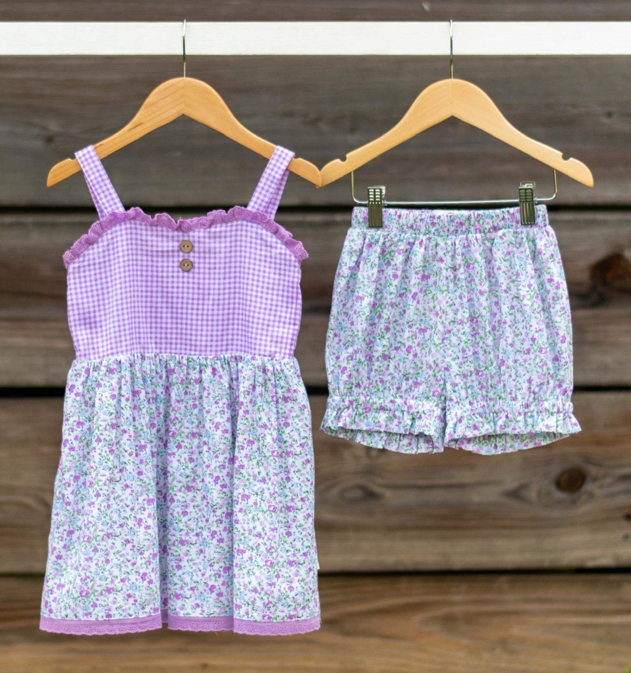 VanLuke Designs ~ Jane Sweetheart Dress Purple Gingham