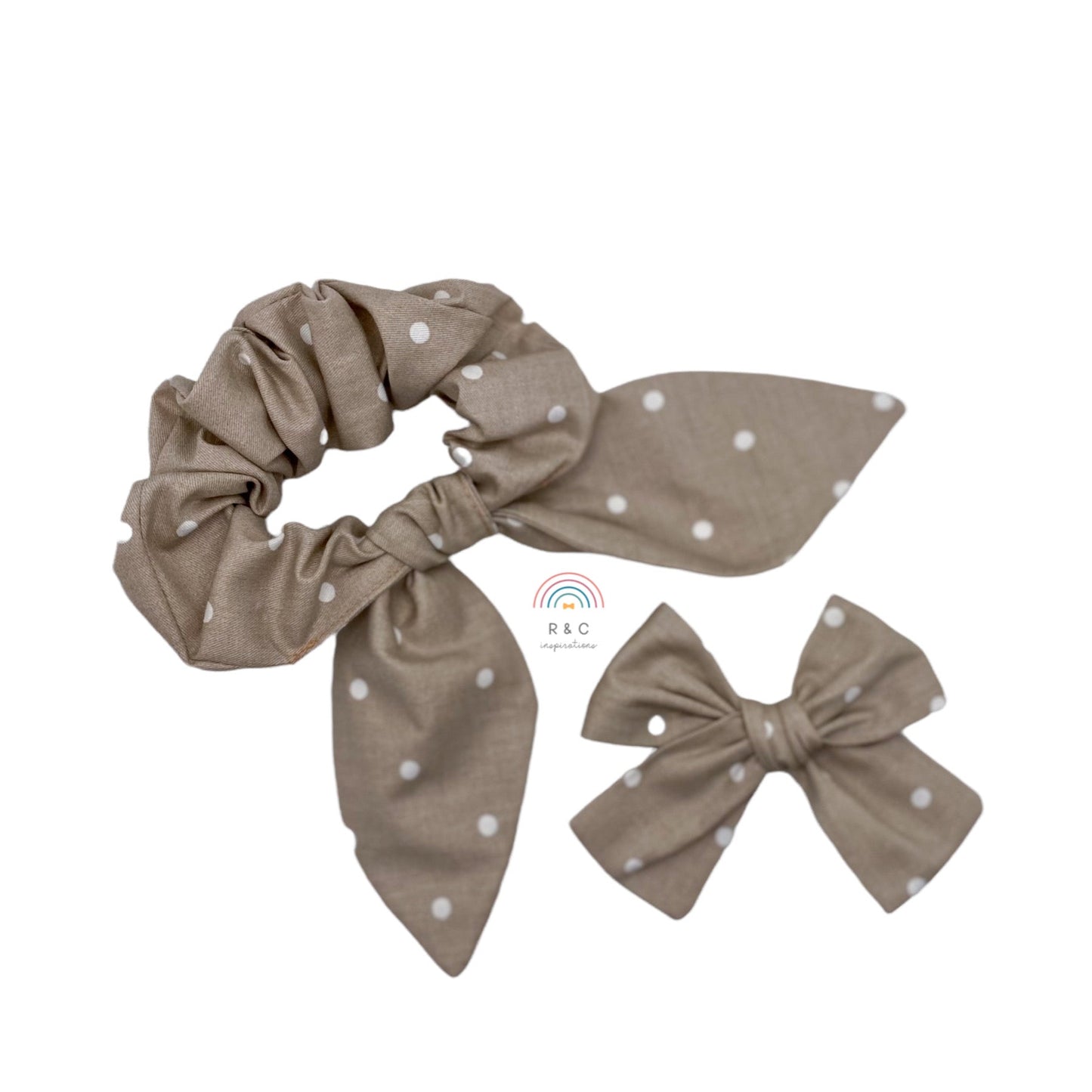 VanLuke Designs ~ Alise Tiered Dress (Tan Polka Dots)