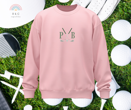 Embroidered Golf Monogram Crewneck