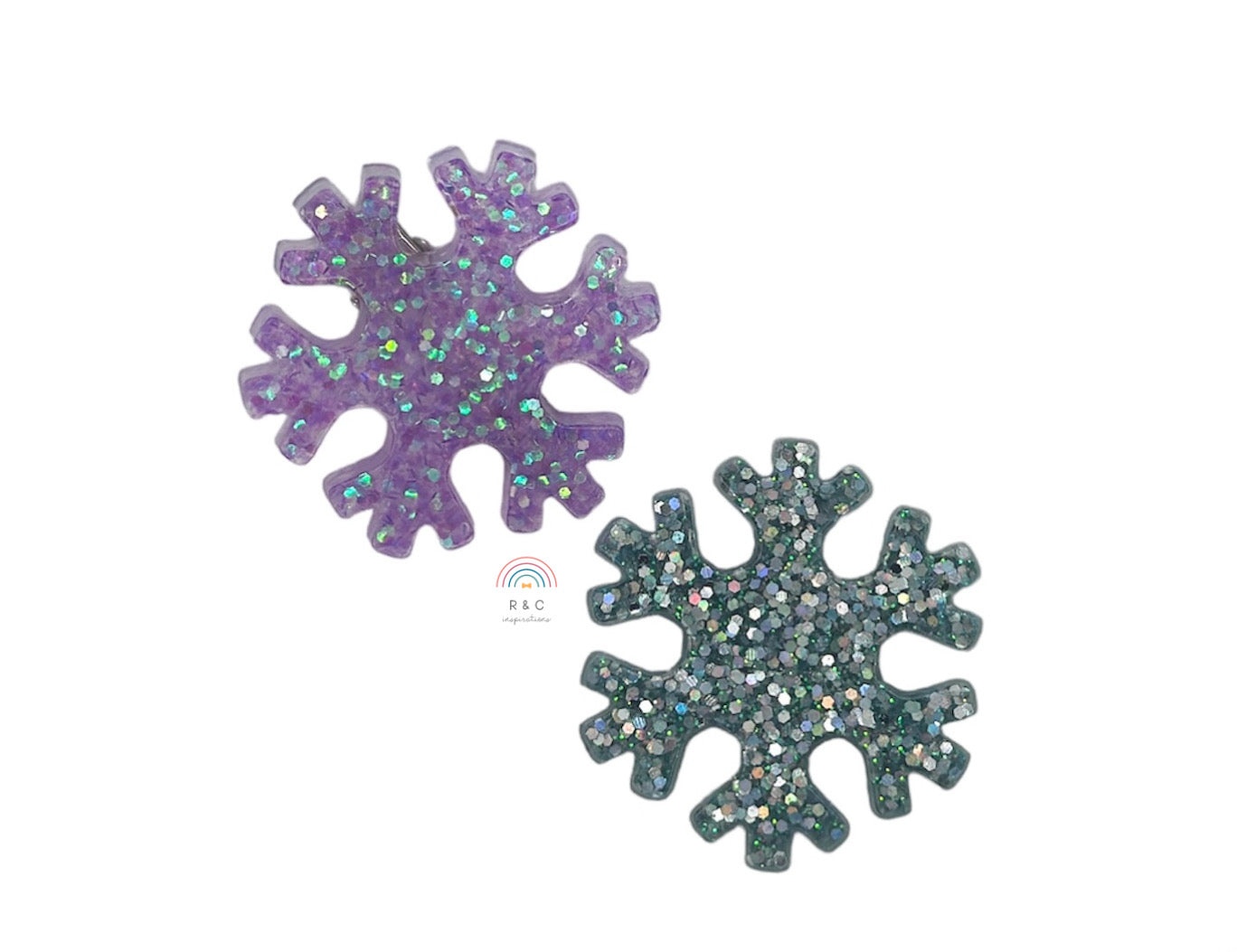 Lavender & Frosted Sparkle Snowflake Clip Set