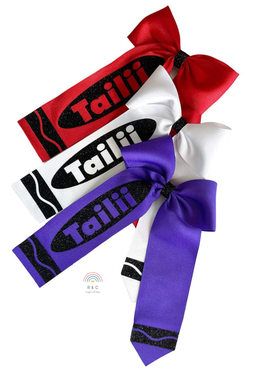 Personalized Crayon Bows