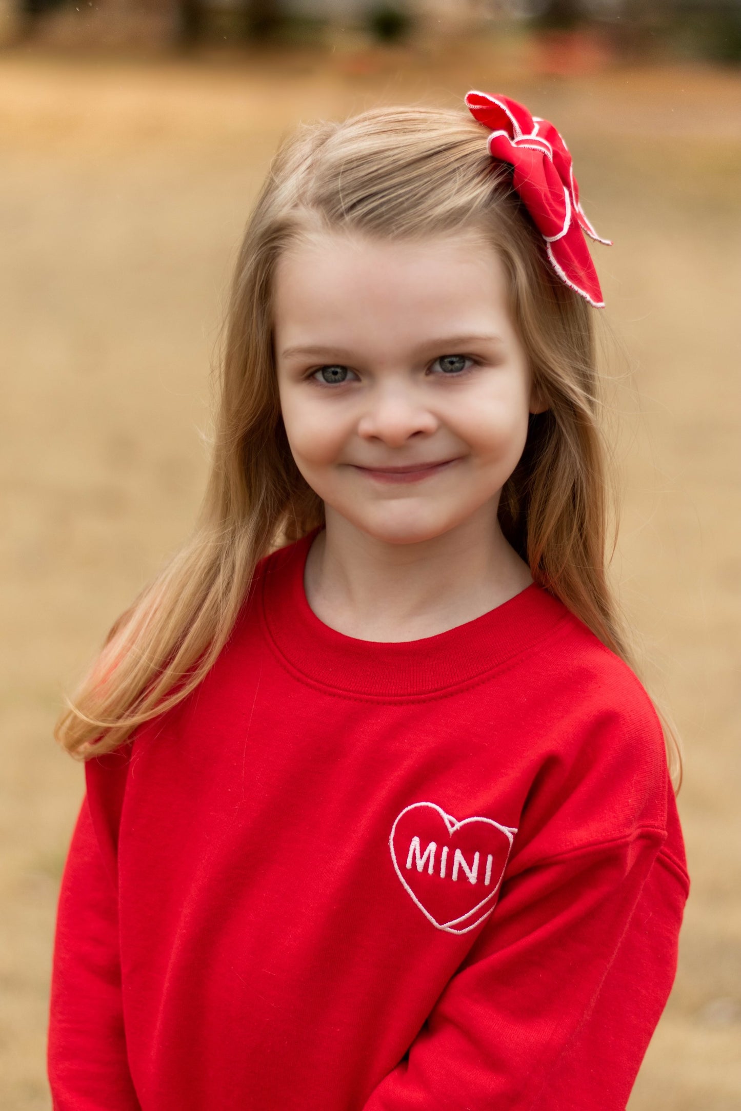 Mini Heart Embroidered Youth Crewneck
