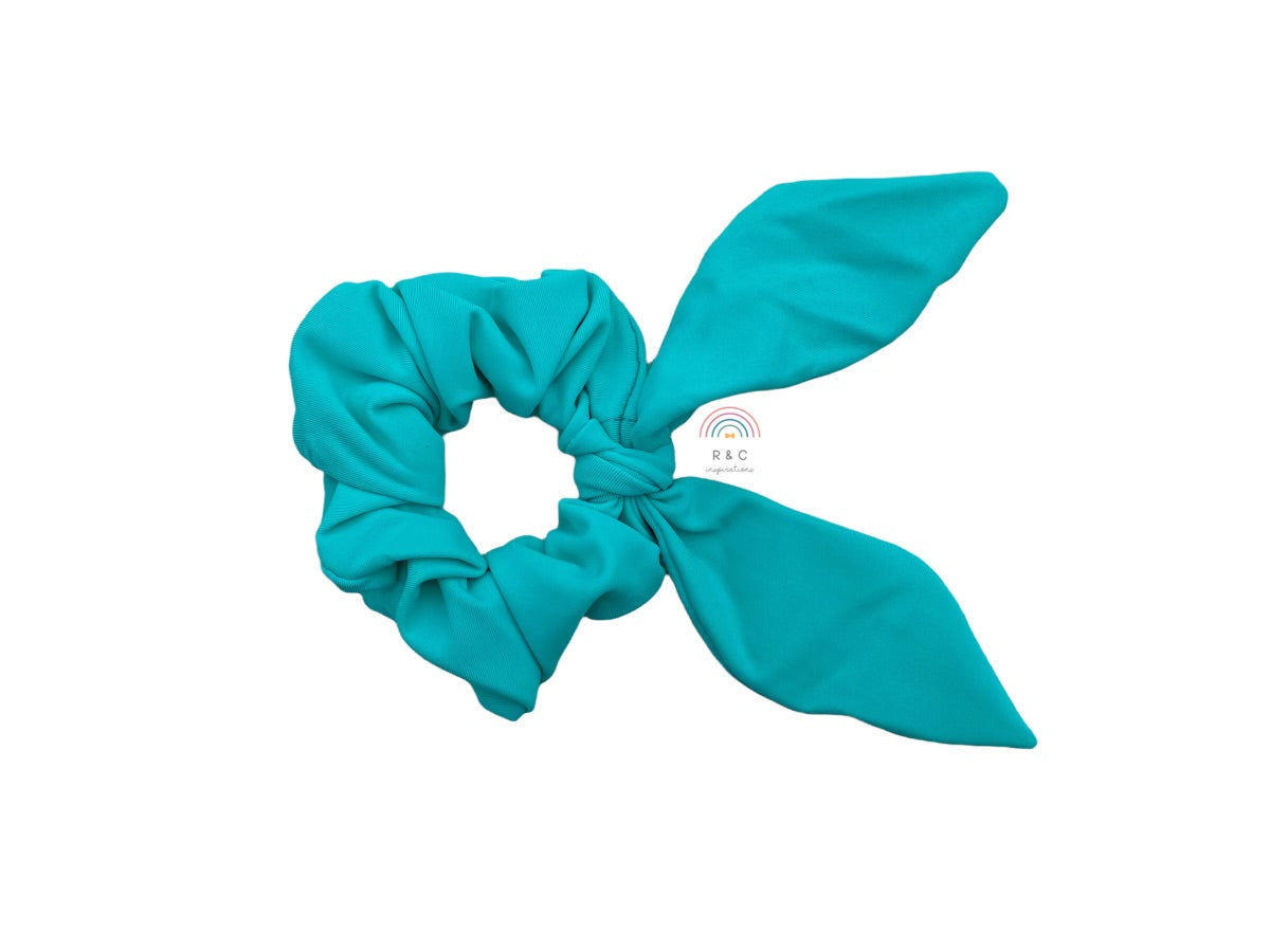 Teal Detachable Bow Scrunchie