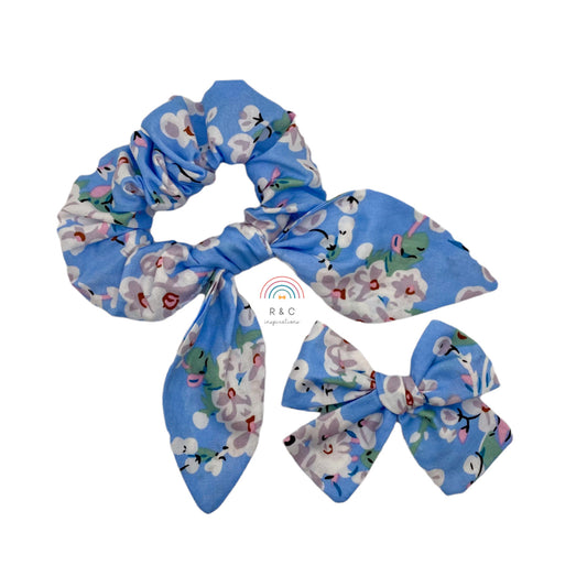 VanLuke Designs ~ Alise Tiered Dress Fun Floral (Blue/White)