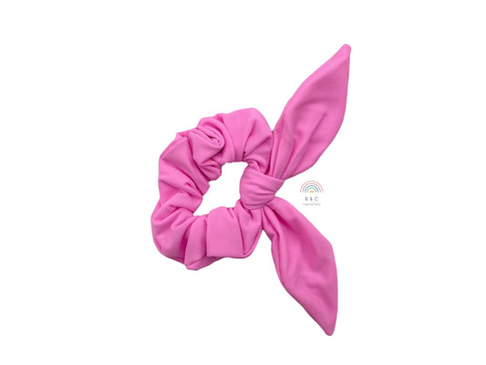 Pinky Pink Detachable Bow Scrunchie