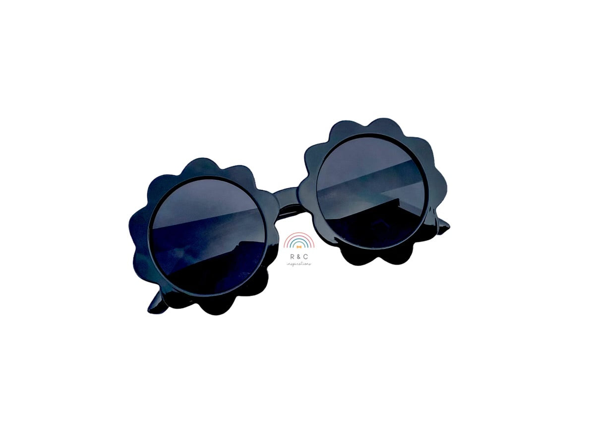 Black Round Flower Sunglasses