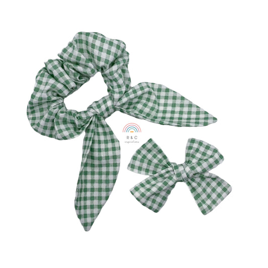 VanLuke Designs ~ Jane Sweetheart Dress Green Gingham