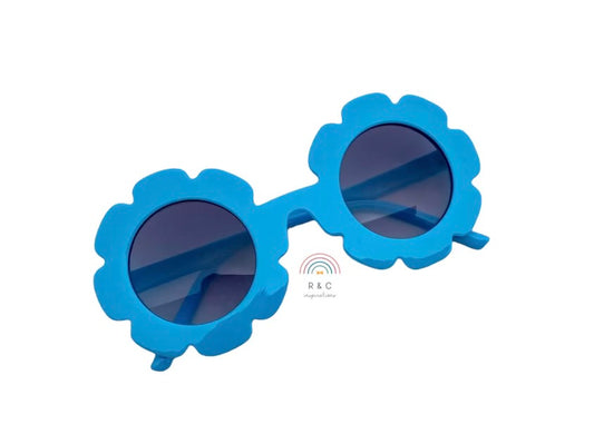 Aqua Round Flower Sunglasses